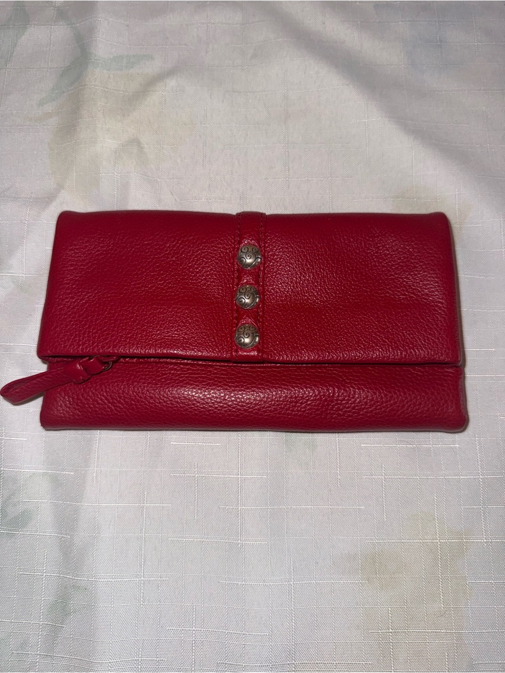 Brighton Nolita Shimmer Large Fold Over Wallet in Red